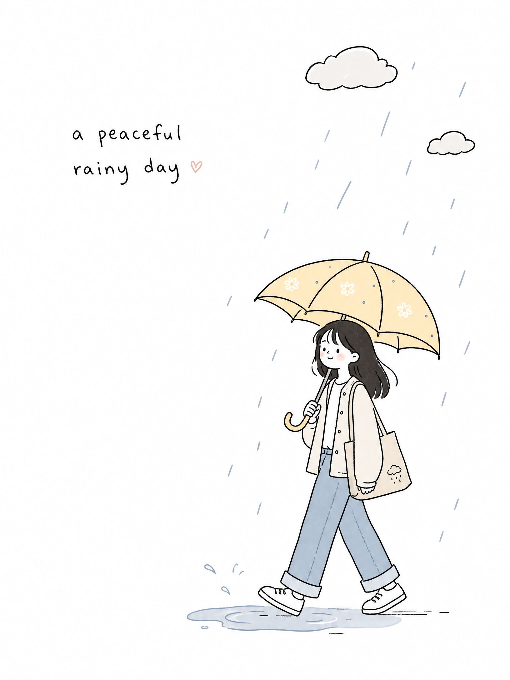Rainy day doodle example image